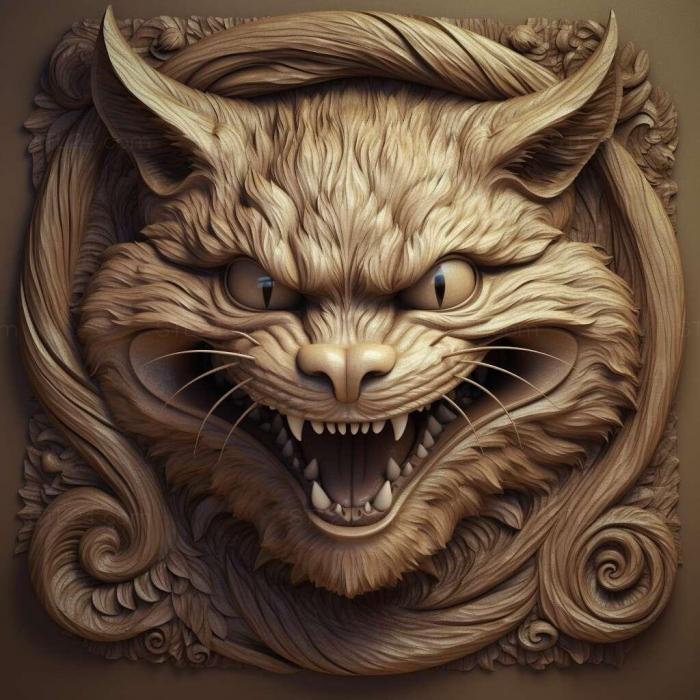Nature and animals (cheshire cat 2, NATURE_4674) 3D models for cnc